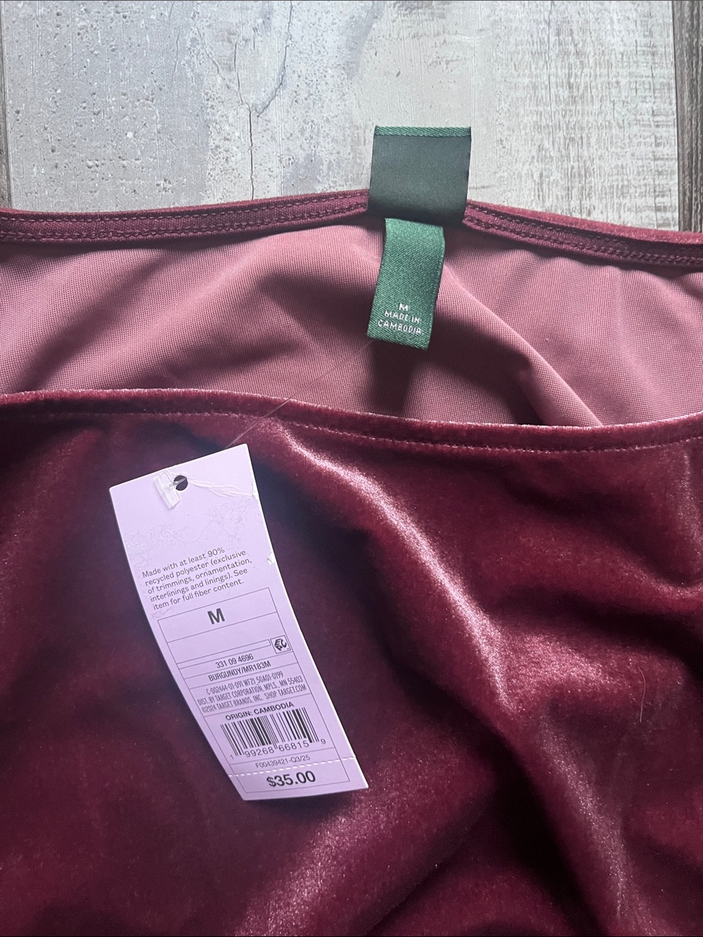 Burgundy Velvet Midi Dress - Picture 2 of 3